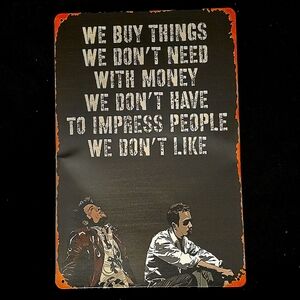 Fight Club Movie Decorative Tin Sign